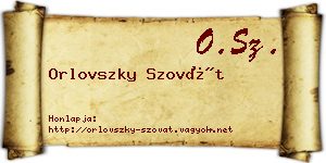 Orlovszky Szovát névjegykártya